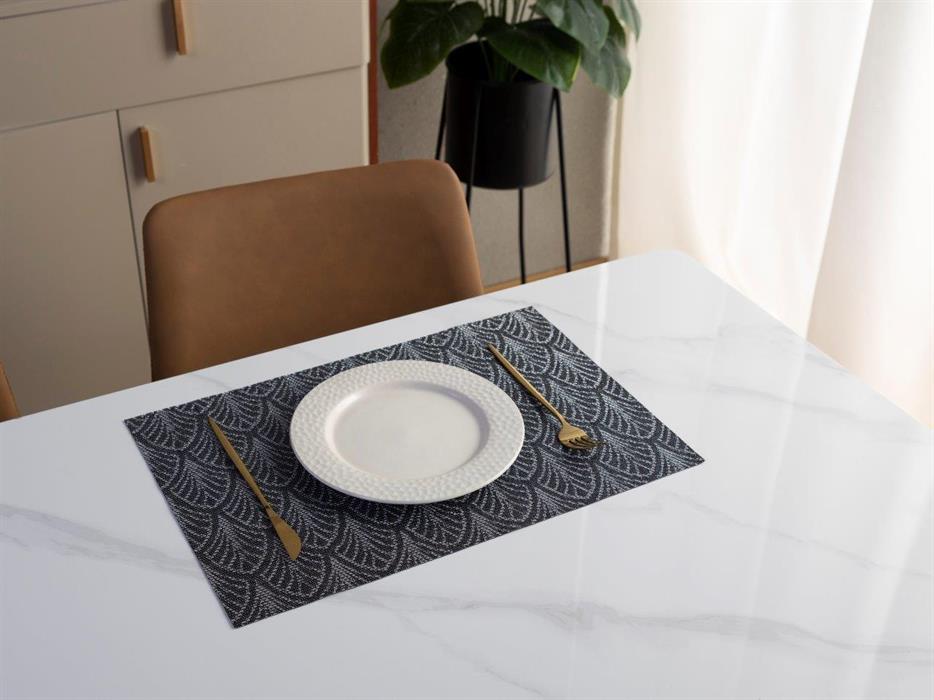 Tischset Dinner
schwarz silber Glitter
45x30cm