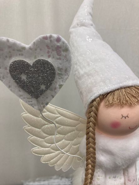 Angelo decorativo in piedi bianco
Dimensioni: profondità 16 cm x altezza 41 cm