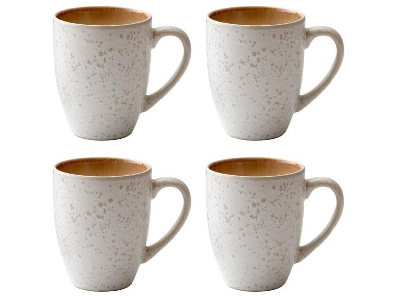 Bitz tazze da caffè 300 ml, set da 4, crema/ambra