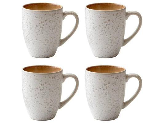 Tasses à café Bitz 300 ml, lot de 4, crème/ambre