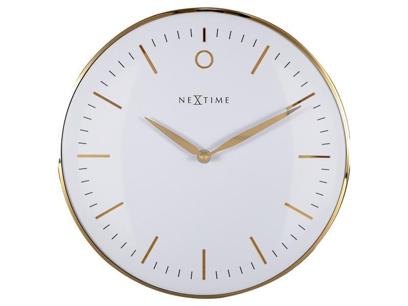 NeXtime Wanduhr Small Glamour 30 Ø, Gold/Weiss