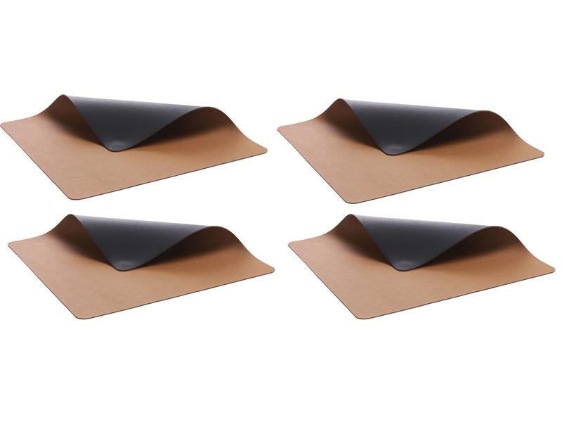 Set de table Bitz 33 cm x 46 cm, 4 pièces, marron/noir