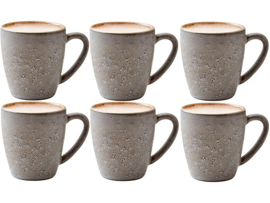 Tasses à café Bitz 190 ml, lot de 6, gris/crème