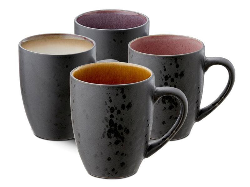 Tazze da caffè Bitz 300 ml, set da 4, beige/rosa/nero