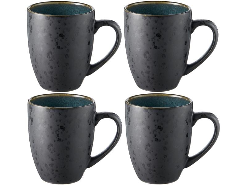 Bitz tazze da caffè 300 ml, confezione da 4, verde scuro/nero