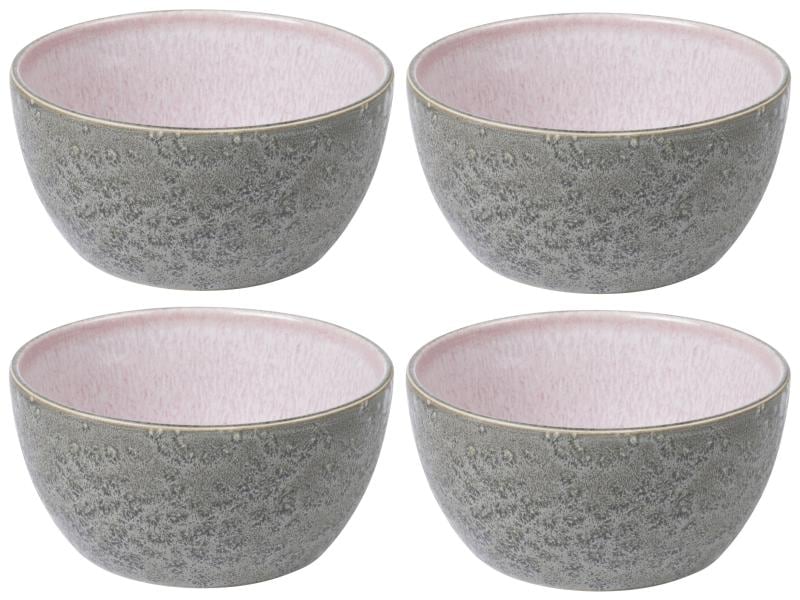 Bitz Snackschale 14 cm, 4 Stück, Grau/Hellpink