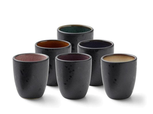 Bitz Tasses à expresso 100 ml, lot de 6, noir/multicolore