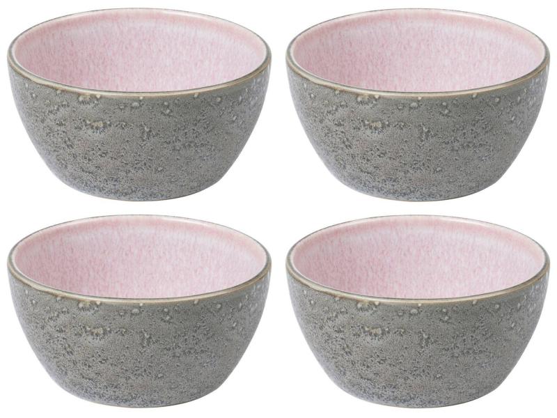 Bitz Snackschale 12 cm, 4 Stück, Grau/Hellpink
