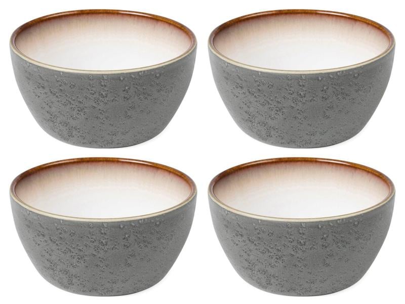 Bol à snack Bitz 12 cm, lot de 4, gris/crème