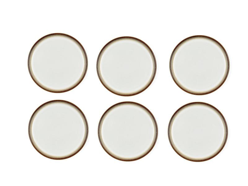 Bitz Frühstücks- & Dessertteller Ø 21 cm, 6 Stück, Grau/Crème