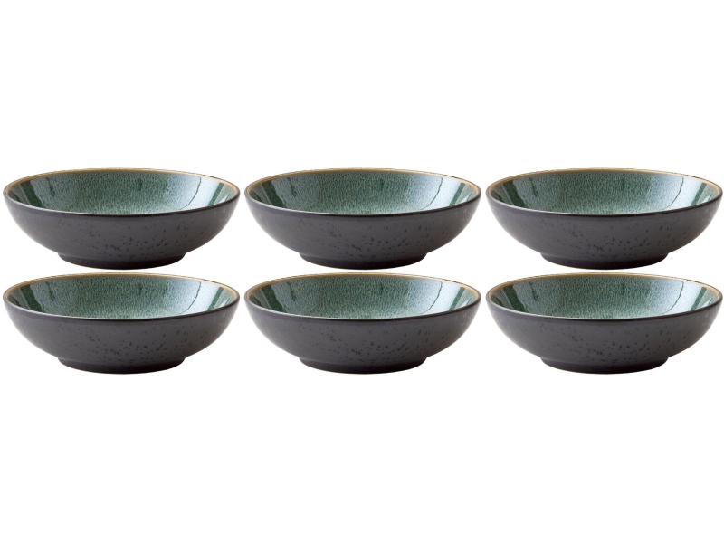 Bitz Suppen- & Pastateller Ø 20 cm, 6 Stück, Schwarz/Grün