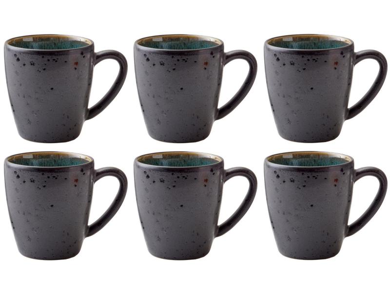 Bitz tazze da caffè 190 ml, confezione da 6, verde/nero