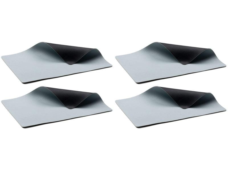 Set de table Bitz 33 cm x 46 cm, lot de 4, noir/bleu clair