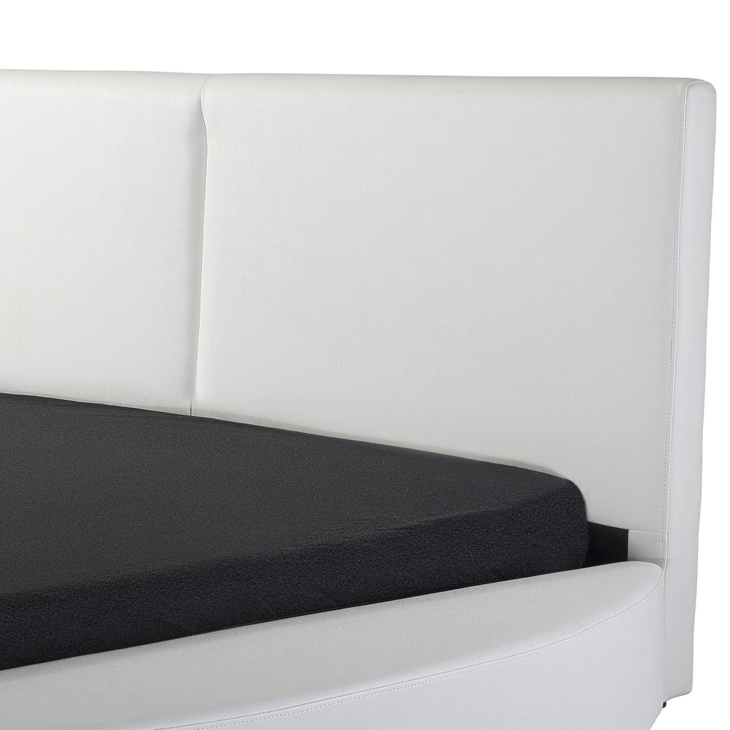 Lederbett weiss Lattenrost 180 x 200 cm LAVAL