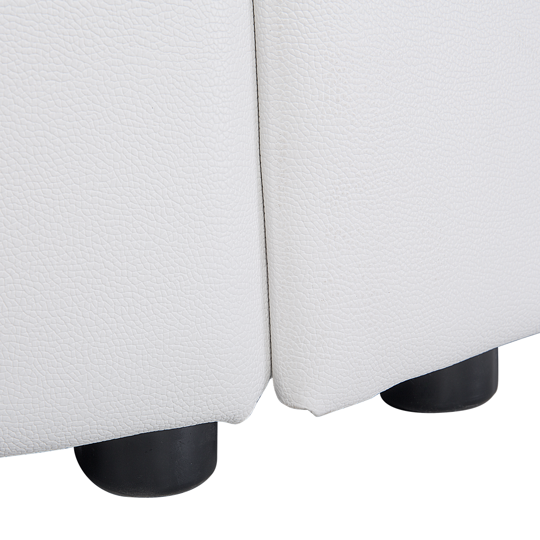 Lederbett weiss Lattenrost 180 x 200 cm LAVAL