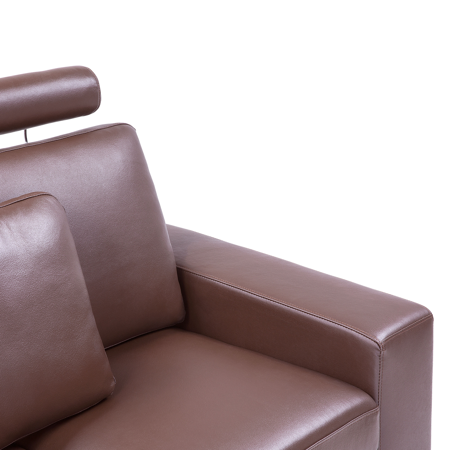 6-Sitzer Ecksofa Leder braun rechtsseitig STOCKHOLM