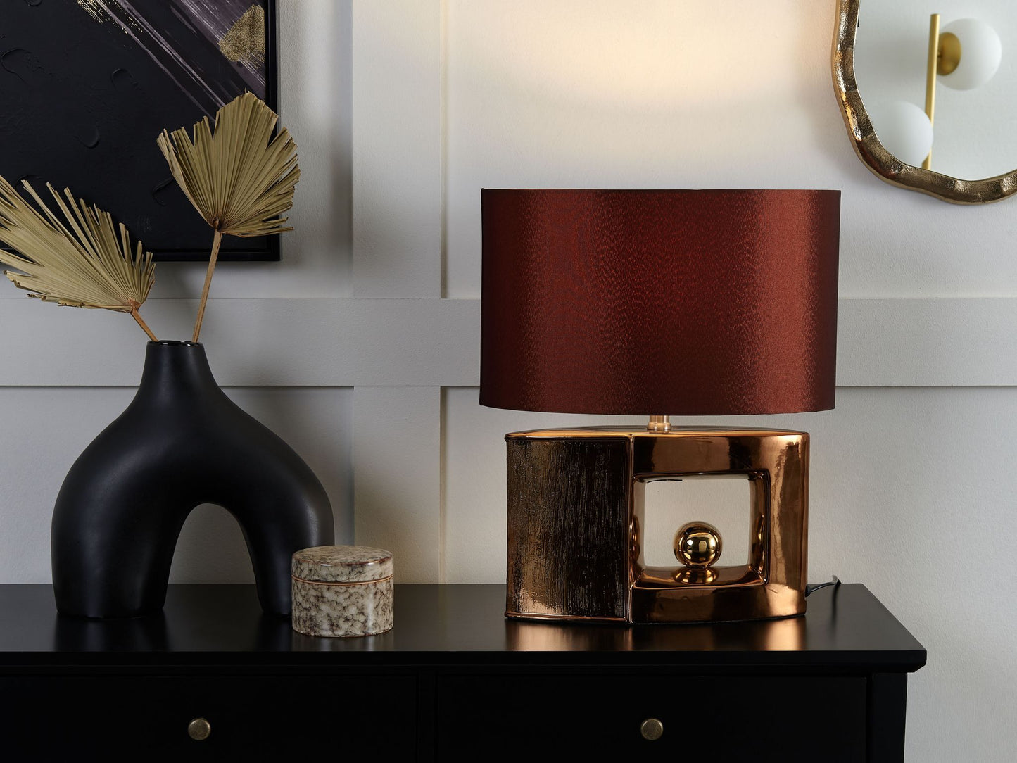 Tischleuchte DUERO Porzellan Braun