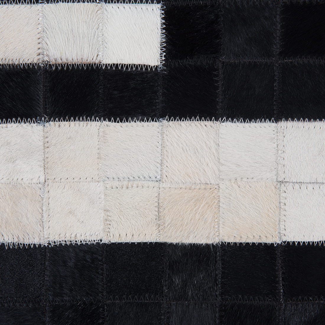 Teppich Leder schwarz / beige 80 x 150 cm Kurzflor BOLU