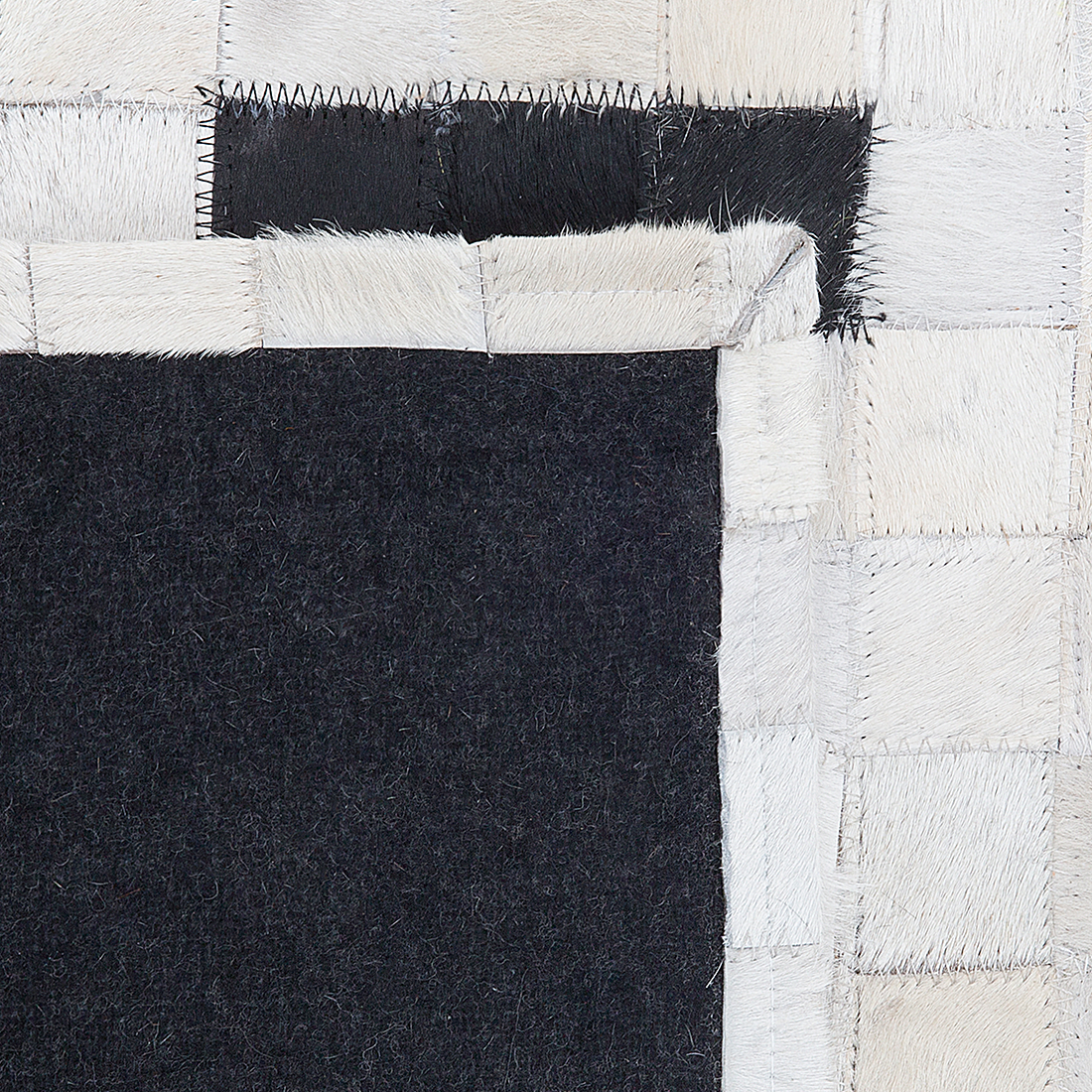 Teppich Leder schwarz / beige 160 x 230 cm Kurzflor BOLU