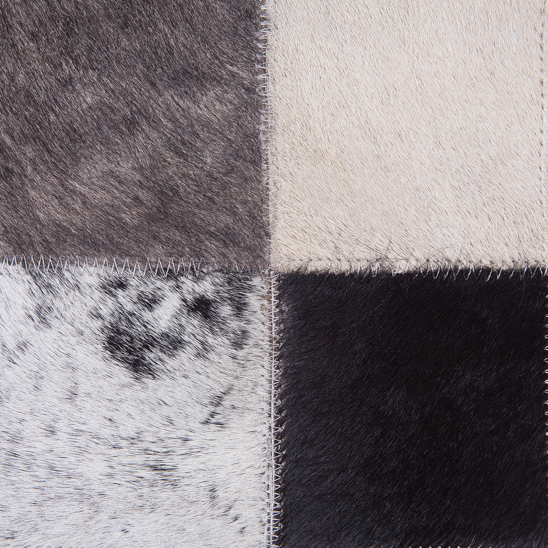 Teppich Kuhfell braun-beige 160 x 230 cm Patchwork Kurzflor RIZE