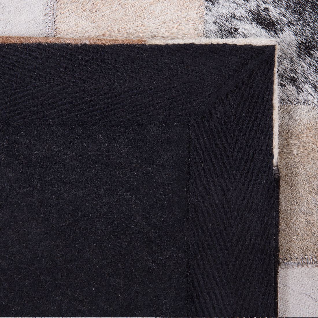 Teppich Kuhfell braun-beige 160 x 230 cm Patchwork Kurzflor RIZE
