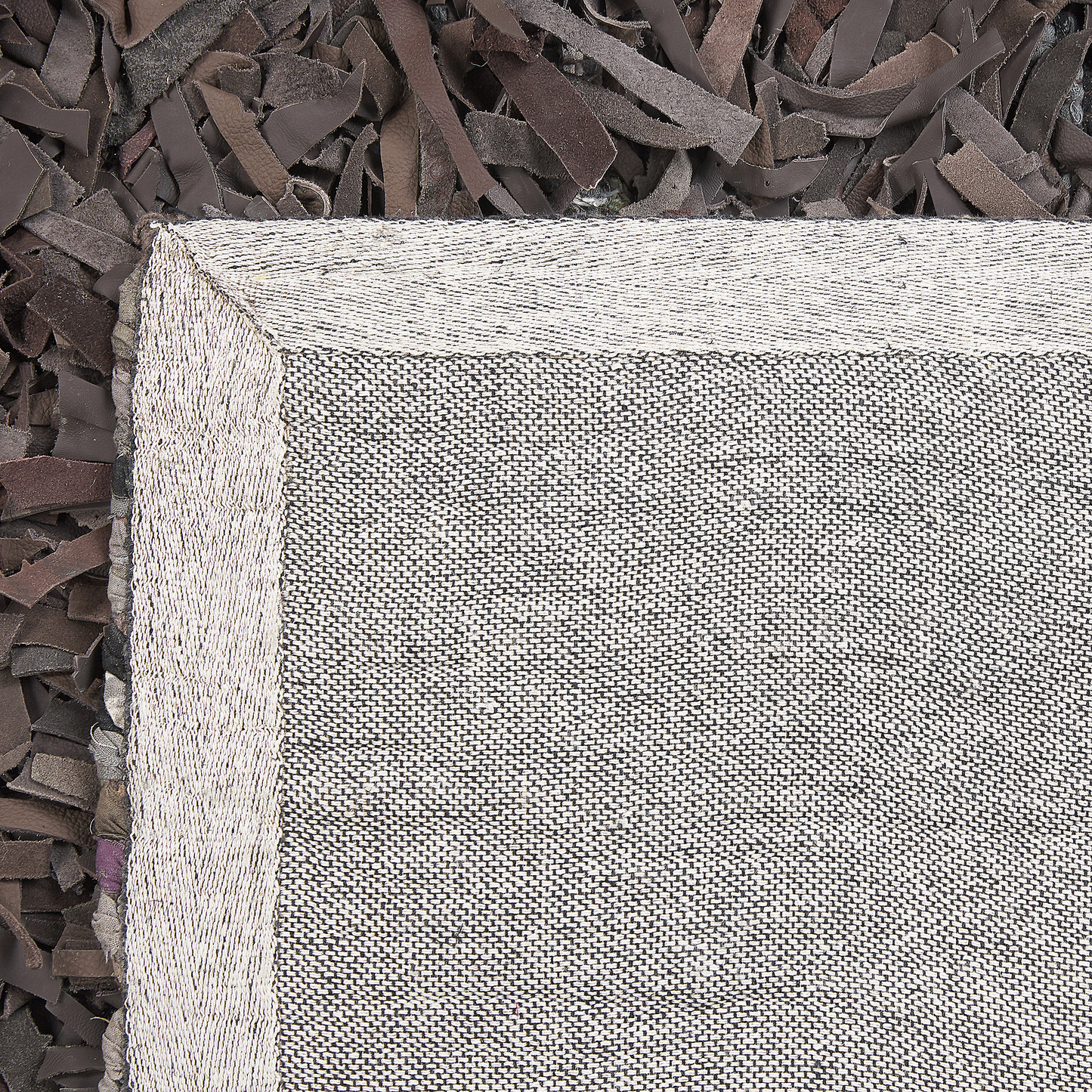 Teppich Leder braun 140 x 200 cm Shaggy MUT