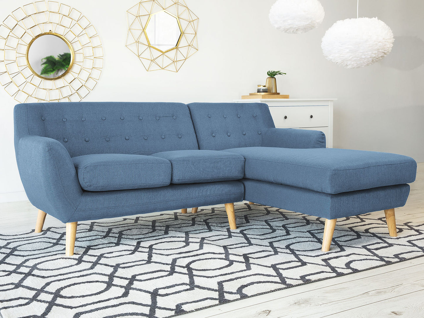 3-Sitzer Ecksofa blau linksseitig MOTALA