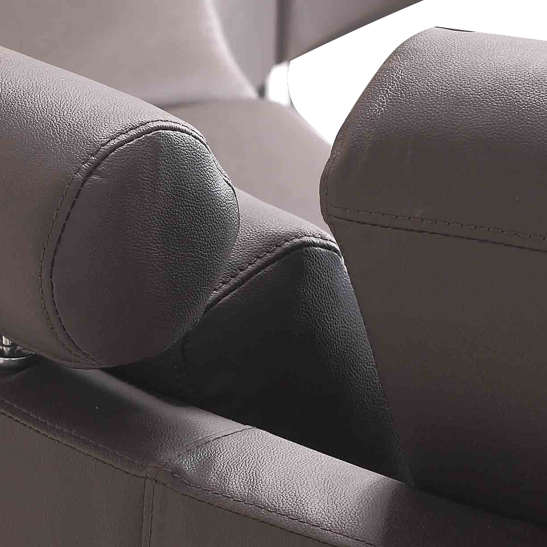 7-Sitzer Sofa Leder braun halbrund mit Ottomane ROTUNDE