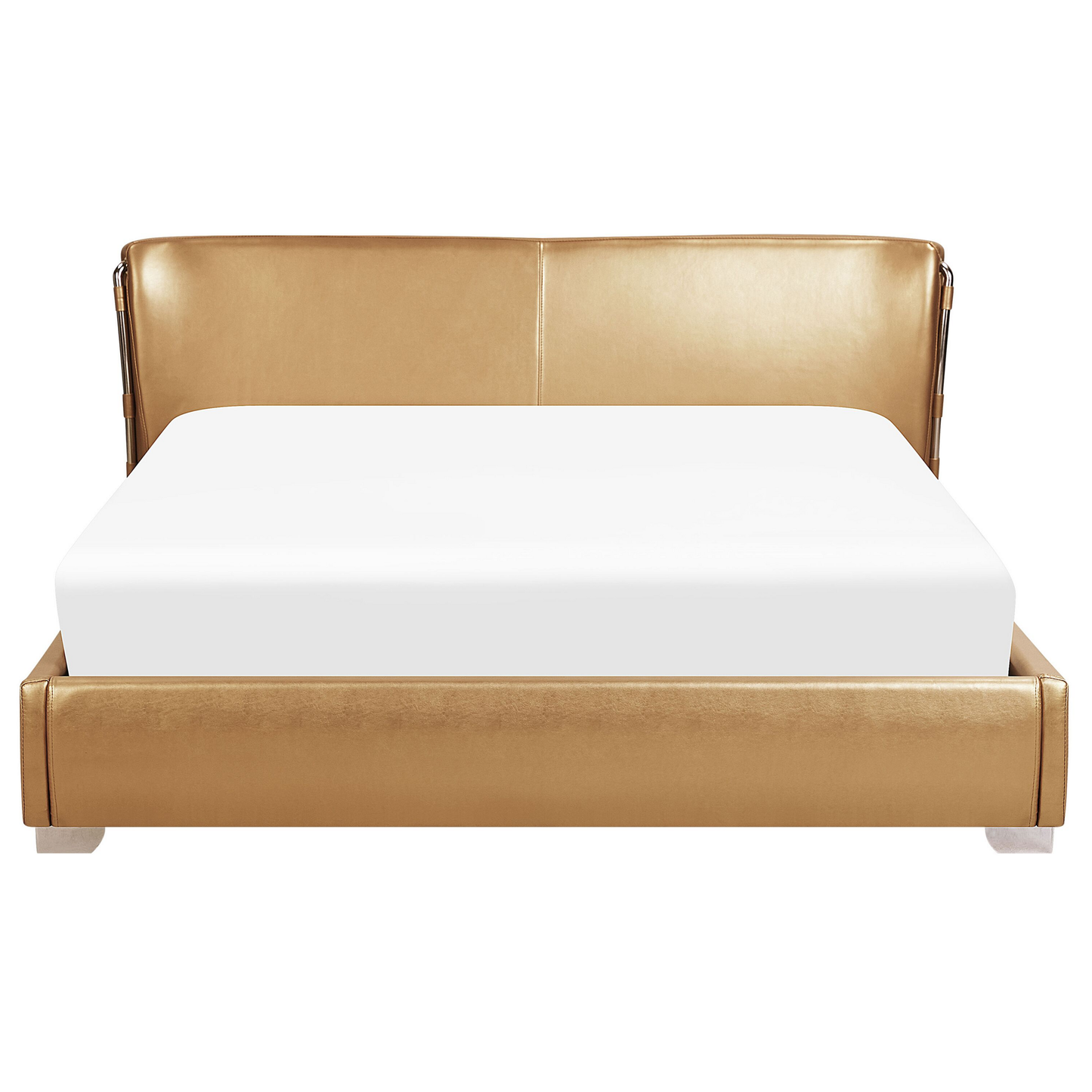 Bett mit Lattenrost Echtleder PARIS 180 x 200 cm Gold