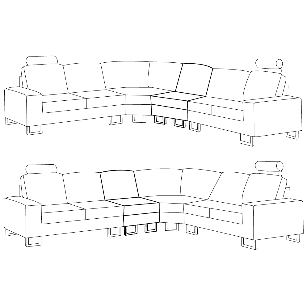 6-Sitzer Ecksofa beige linksseitig STOCKHOLM