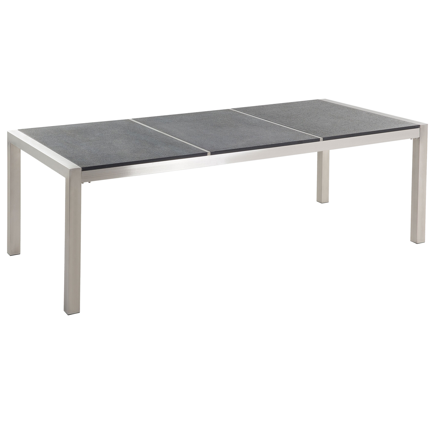 Gartenmöbel Set 8-Sitzer GROSSETO Dreifachplatte Granit Polierter Grau / Beige