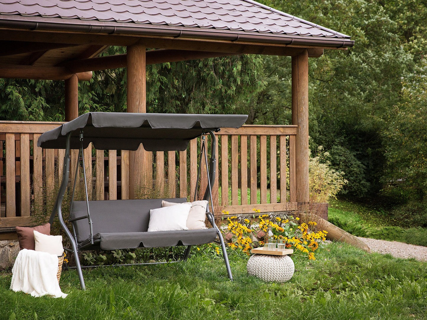 Hollywoodschaukel CHAPLIN Metall Dunkelgrau