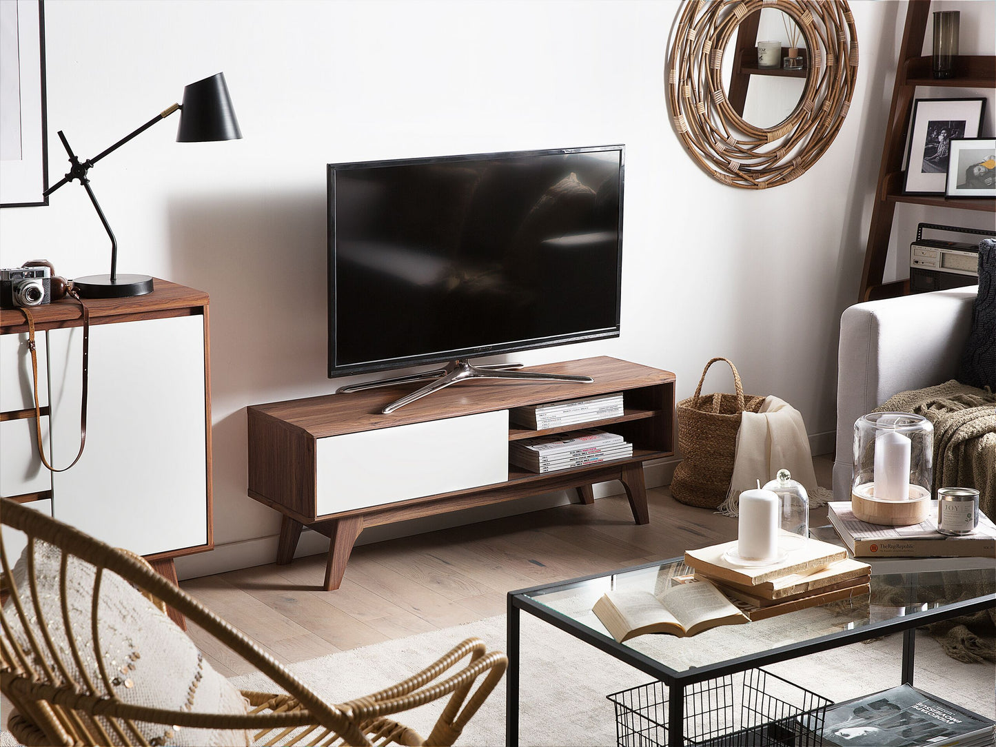 TV-Möbel BUFFALO Braun / Weiss
