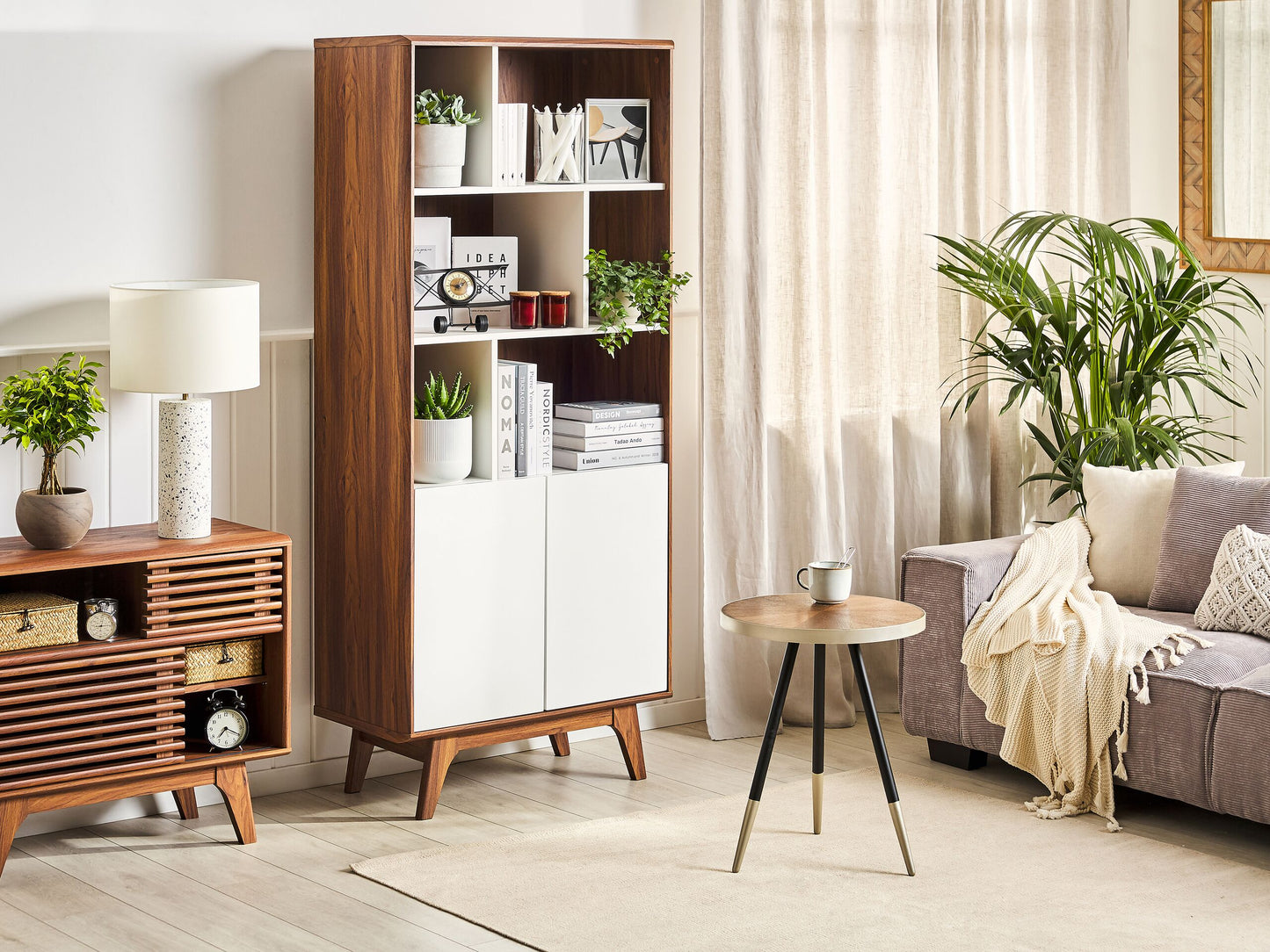 Bücherschrank COLUMBUS 182 cm Braun / Weiss