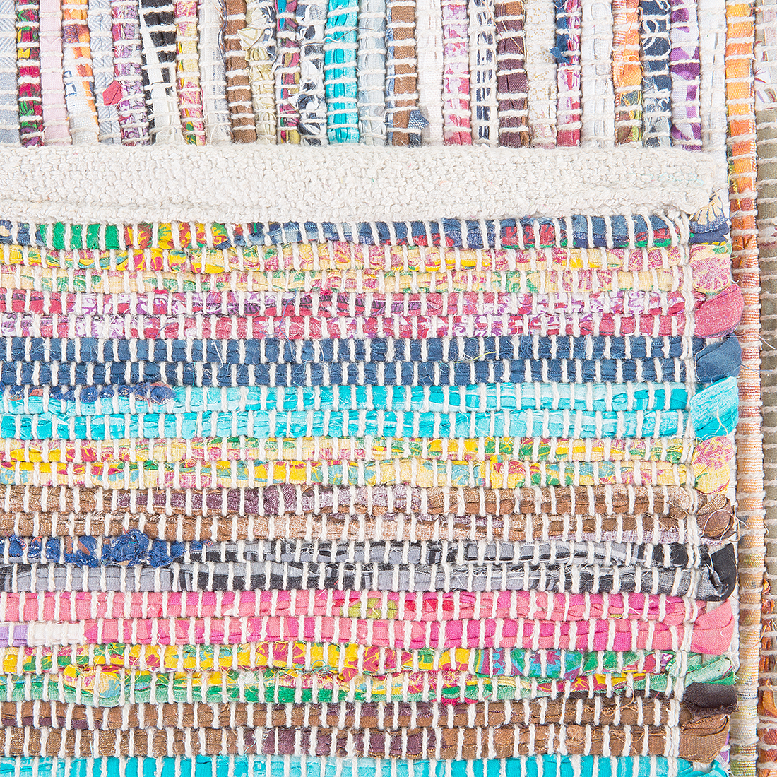 Teppich Baumwolle bunt 140 x 200 cm Kurzflor MERSIN