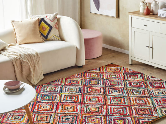 Teppich bunt 140 x 200 cm Shaggy KAISERI