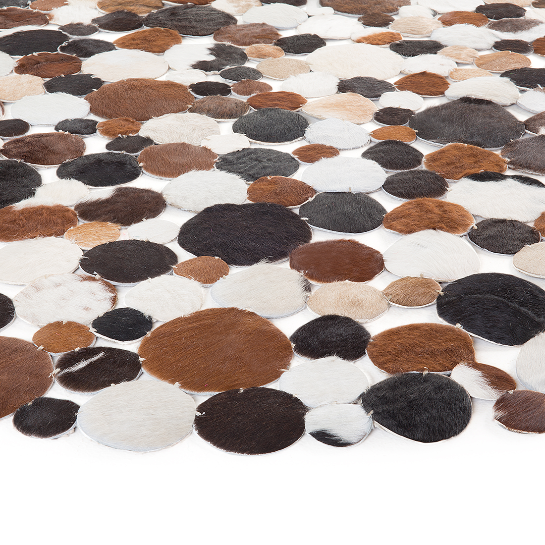 Teppich Kuhfell braun ⌀ 140 cm Patchwork Kurzflor SORGUN