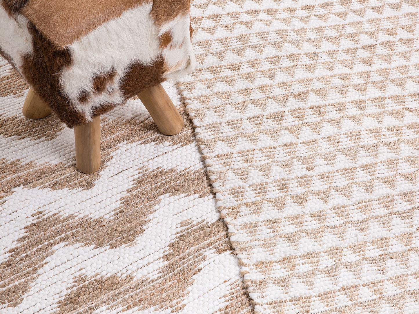 Teppich Baumwolle beige 80 x 150 cm Kurzflor TUNCELI
