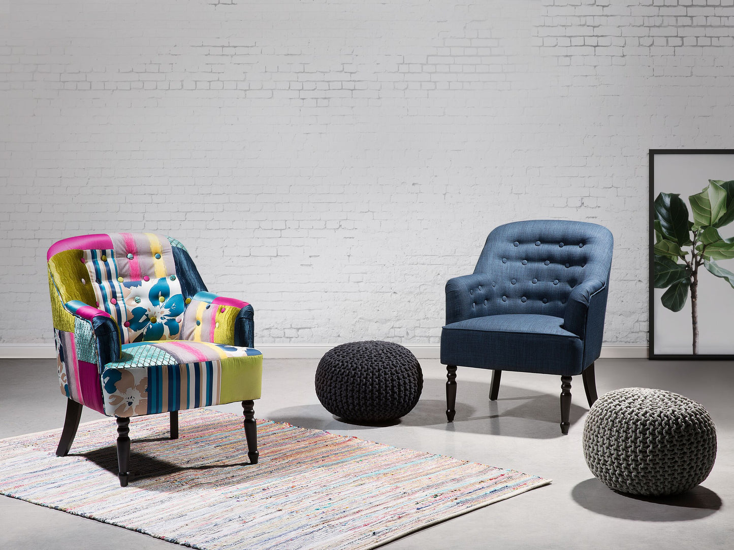 Sessel MANDAL Stoff Bunt