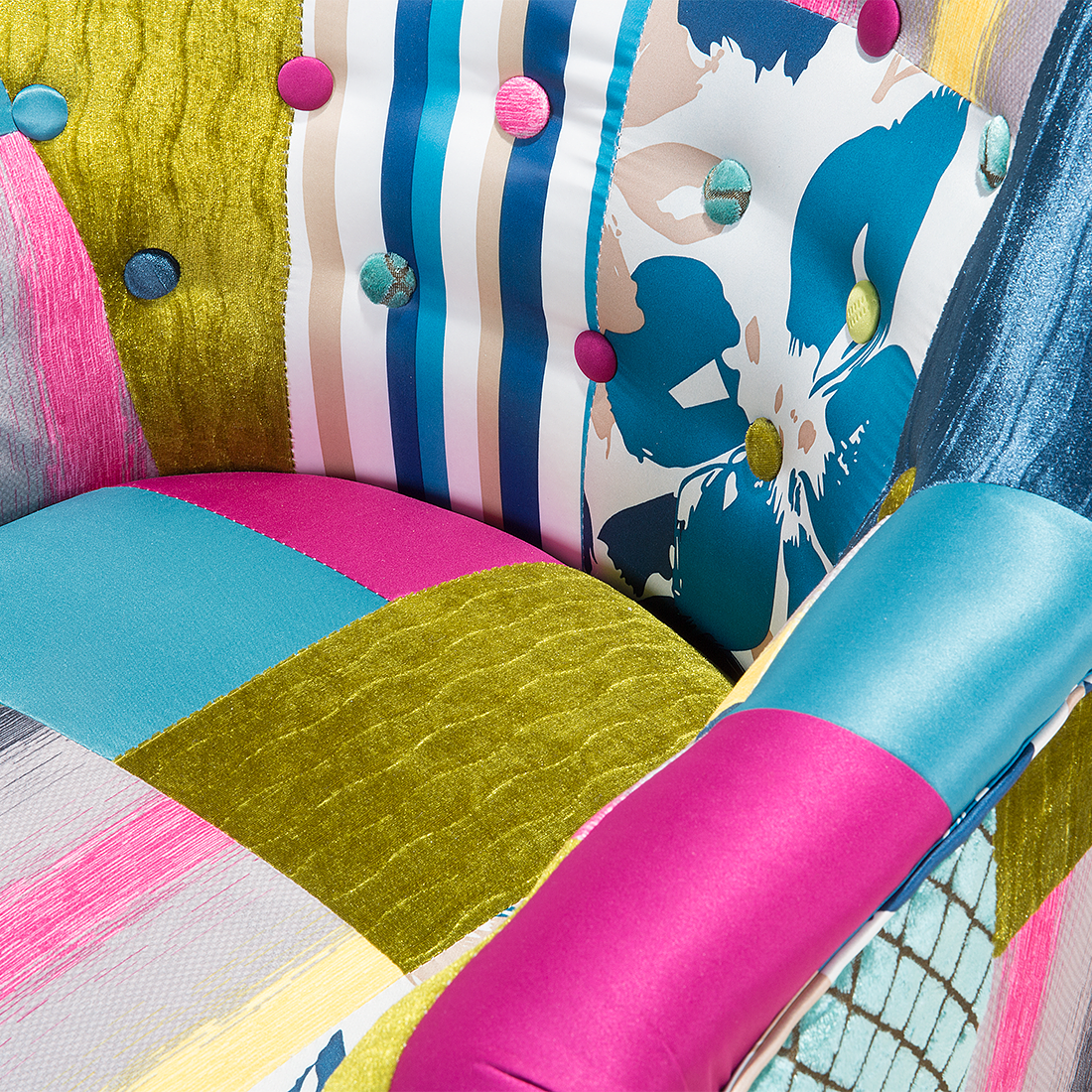 Sessel MANDAL Stoff Bunt