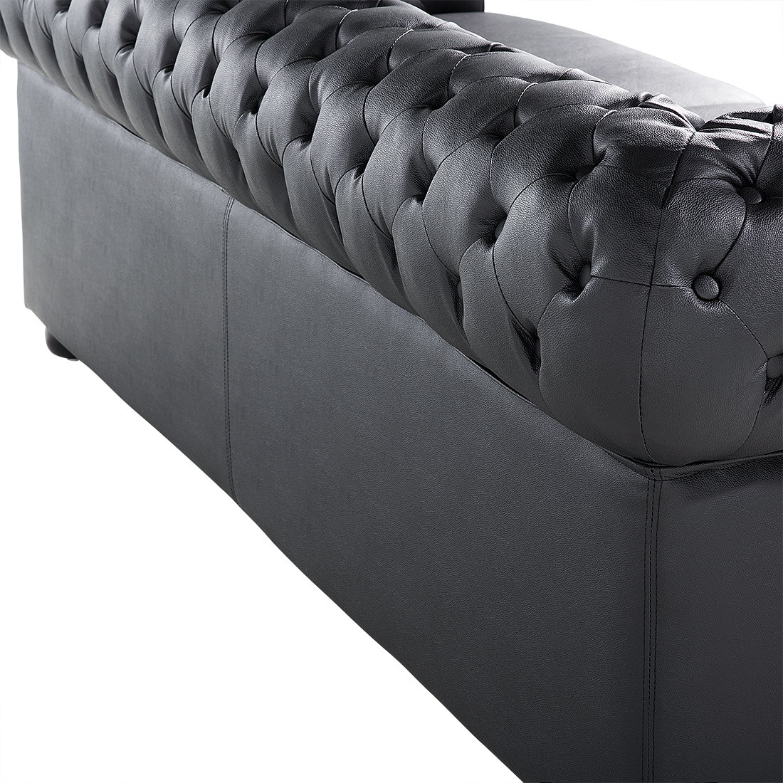 Sofa Leder schwarz CHESTERFIELD