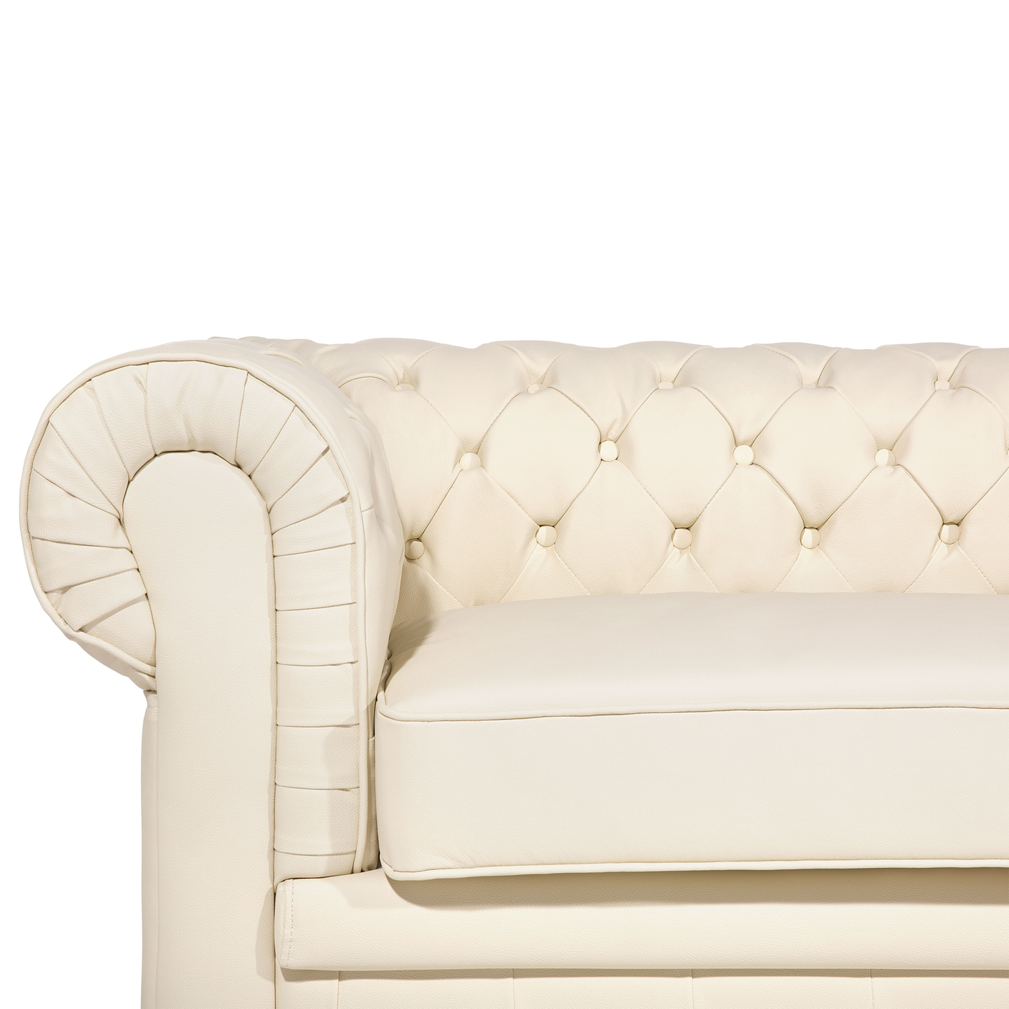Sofa Leder creme CHESTERFIELD