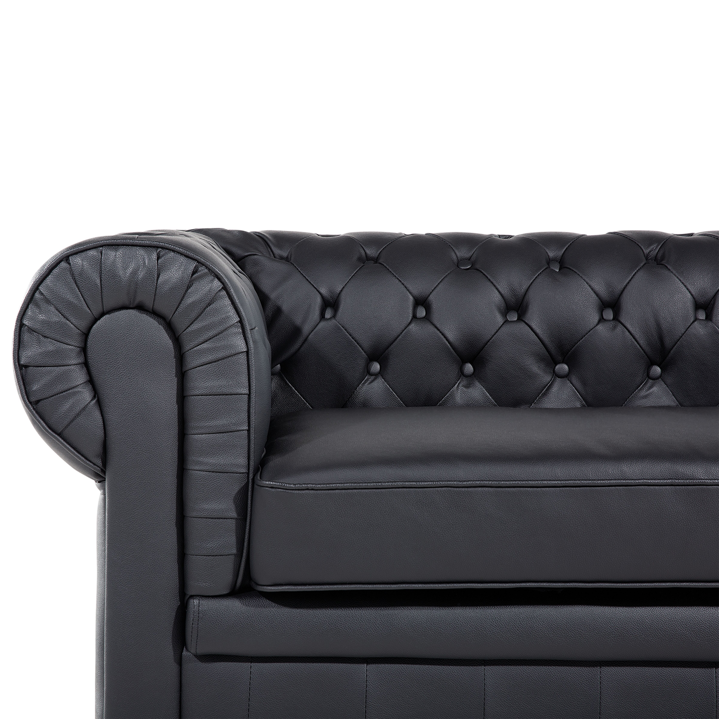Sofa Leder schwarz CHESTERFIELD