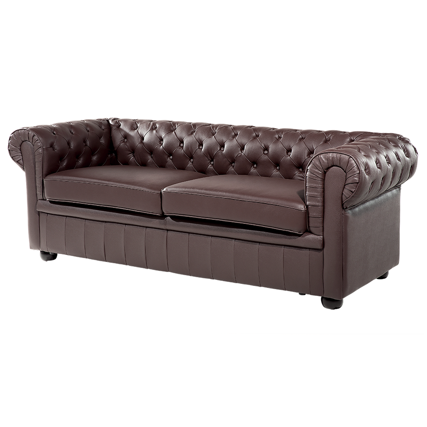 Sofa Leder braun CHESTERFIELD