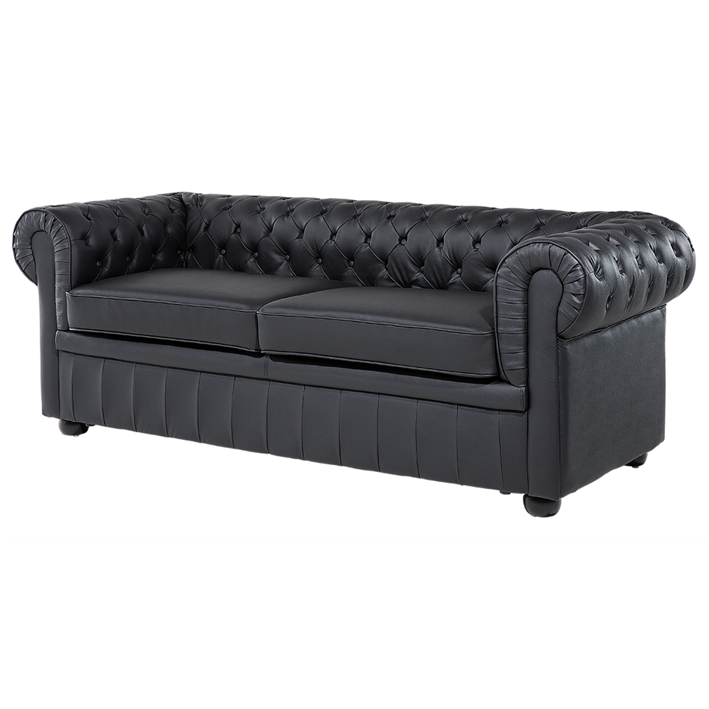 Sofa Leder schwarz CHESTERFIELD