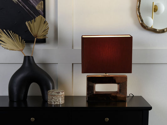 Tischleuchte ONYX Porzellan Braun