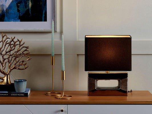 Tischleuchte ONYX Porzellan Grau