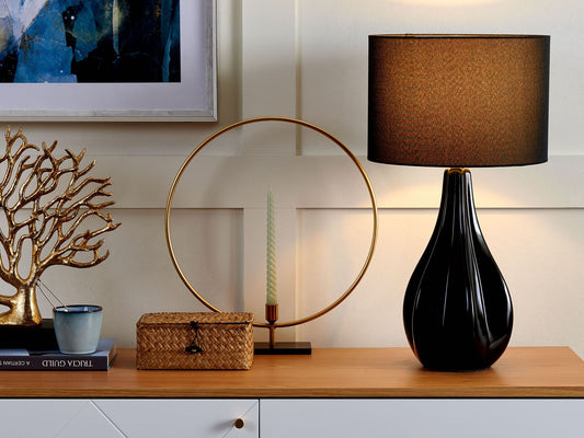 Tischleuchte SANTEE Porzellan Schwarz