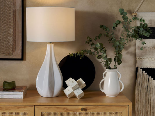 Tischleuchte SANTEE Porzellan Cremeweiss