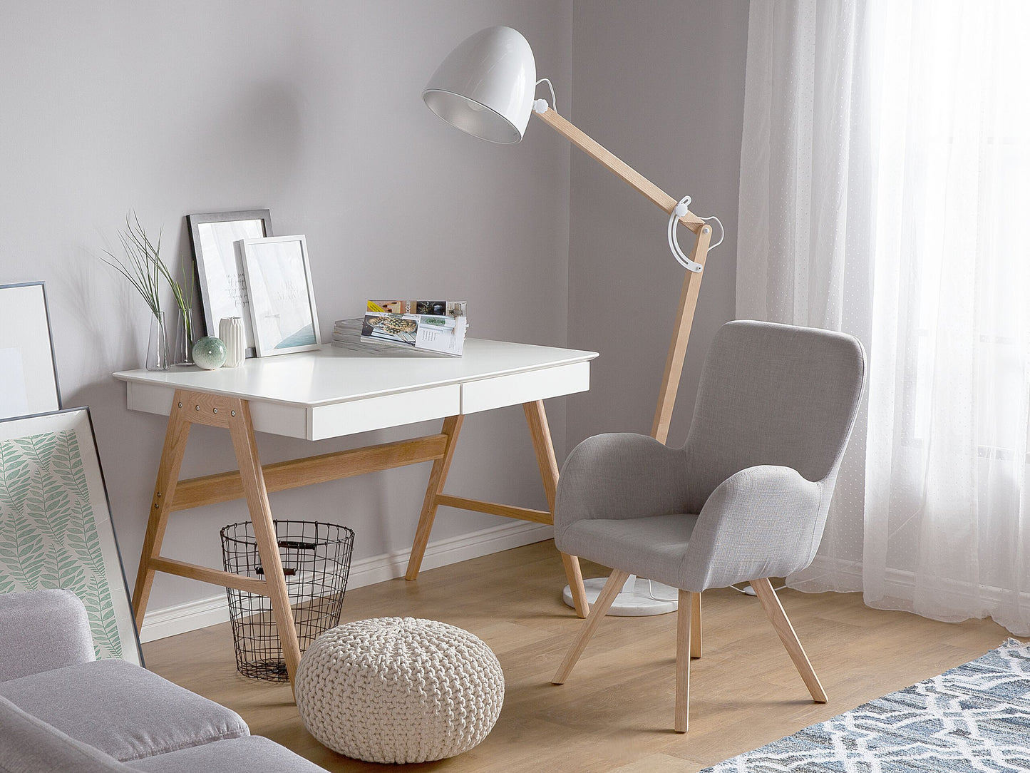 Sessel BJARN Stoff Hellgrau